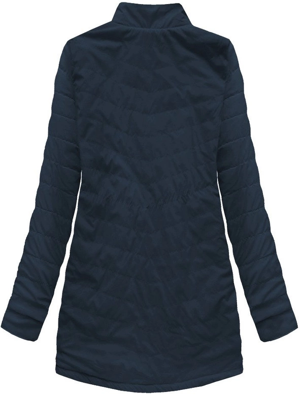 DWUSTRONNA KURTKA Z KAPTUREM GRANATOWA (W0229)