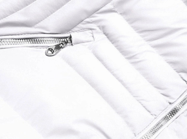 ZIMOWA KURTKA DAMSKA Z FUTERKIEM BIAŁA (5M753-281)