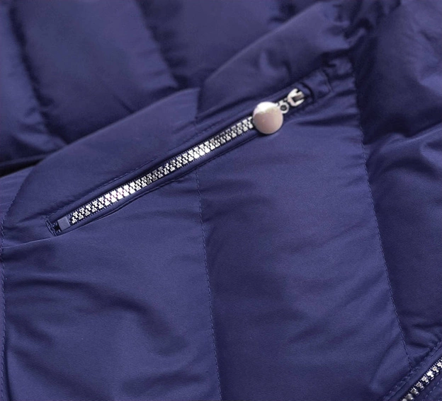 Krótka zimowa kurtka damska granatowa (5m725-215)