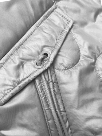 Pikowana krótka kurtka damska szara (B8185-9)