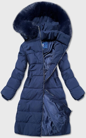 ZIMOWA DAMSKA KURTKA PUCHOWA GRANATOWA (OMDL-010)