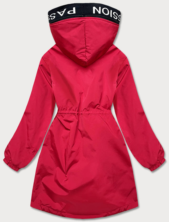 Asymetryczna damska parka czerwona (b8001-4)