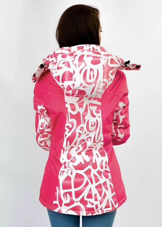 Damska kurtka zimowa narciarska z membraną różowa (w187)