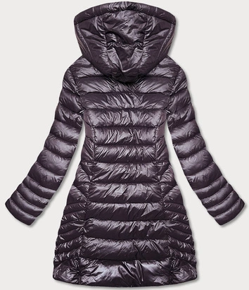 Lekka pikowana kurtka zimowa damska oberżyna (z2821-12)