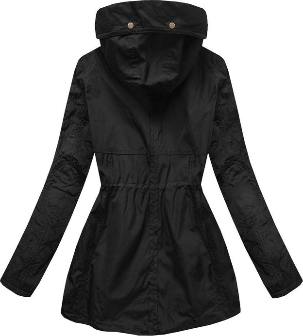 KRÓTKA KURTKA TYPU PARKA CZARNA (P01)