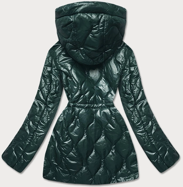 Kurtka damska z ozdobną podszewką ciemnozielona (bh2182)