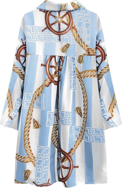 KOSZULA OVERSIZE WE WZORY BIAŁO-BŁĘKITNA (301ART)