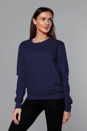 Bluza dresowa damska ze ściągaczami granatowa (w01-66)