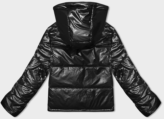 Krótka kurtka damska oversize czarna (5M3193-392)