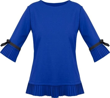 BLUZKA Z PLISAMI I TASIEMKAMI CHABROWA (BL200)