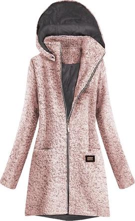 KRÓTKI PŁASZCZ ZIMOWY Z KAPTUREM RÓŻOWY (516/3ART)