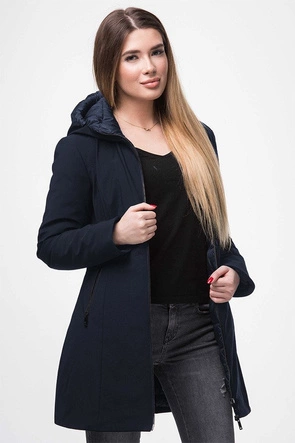 KURTKA Z KAPTUREM GRANATOWA (J18-006)