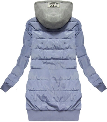 PIKOWANA KURTKA Z KAPTUREM NIEBIESKA (XW567X)