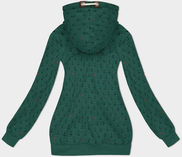 Wzorzysta bluza damska turkusowa (2304)