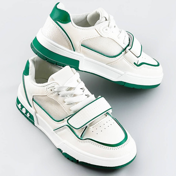 Damskie adidasy dwukolorowe biało-zielone (ad-585)