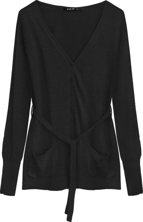 SWETEREK WIĄZANY W TALII CZARNY (1538)