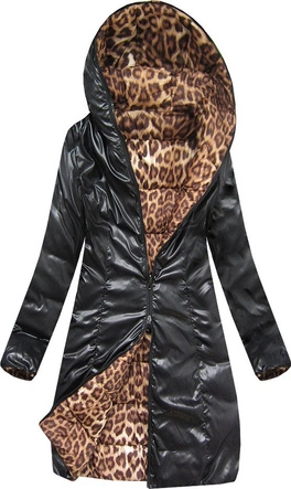 DWUSTRONNA KURTKA W PANTERKĘ BRĄZOWO-CZARNA (J9-009)