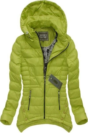 KURTKA Z WYDŁUŻONYMI BOKAMI LIMONKOWA (W710)