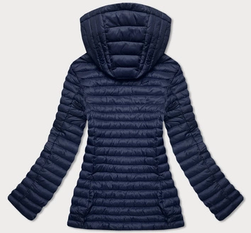 Pikowana kurtka z kapturem granatowa (ld-7218)