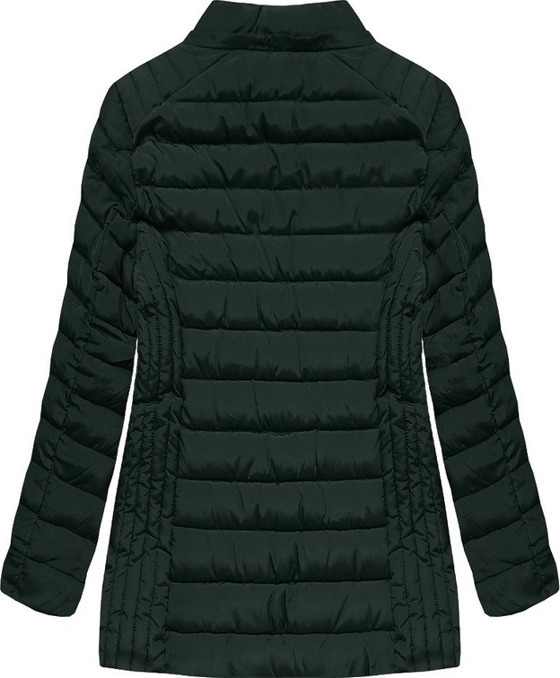 PIKOWANA DAMSKA KURTKA ZIMOWA Z KAPTUREM CIEMNOZIELONA (B2630-30)