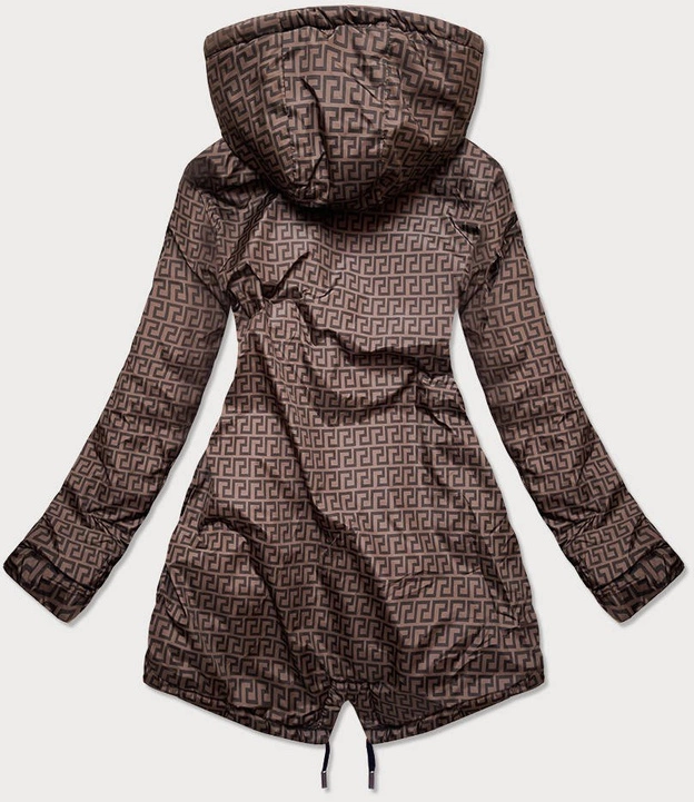 Dwustronna kurtka damska czarno-brązowa (w556-1)