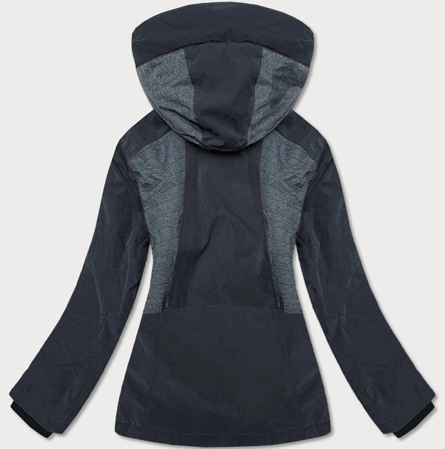 Damska kurtka zimowa z pasem śnieżnym czarna (b2376)