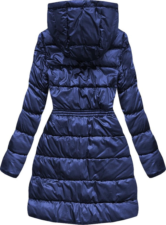 ORTALIONOWA DŁUŻSZA ZIMOWA KURTKA DAMSKA NIEBIESKA (J9-005)