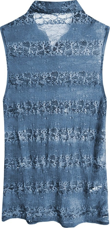 BLUZKA Z KORONKI NIEBIESKA (X3602X)