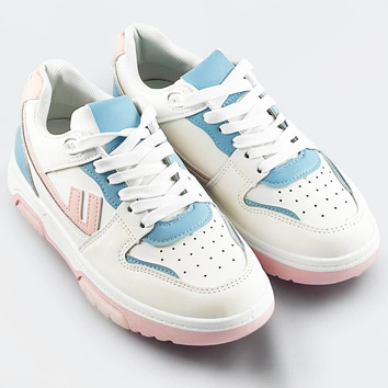 Buty sportowe damskie biało-niebieskie (ad-555)