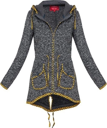 BLUZA Z KAPTUREM CZARNO-BIAŁA (LX2256)