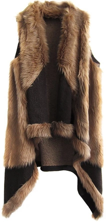 KAMIZELKA OVERSIZE Z FUTERKIEM KARMELOWA (455ART)