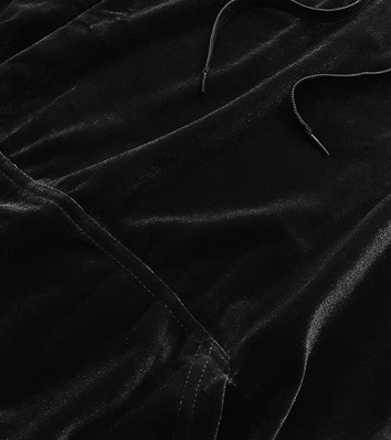 Welurowy komplet dresowy z lampasami czarny (YP-9964)