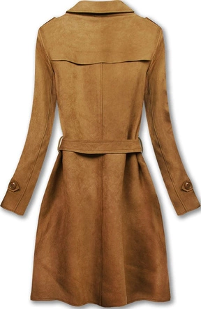 DWURZĘDOWY TRENCZ ZAMSZOWY KARMELOWY (6003)