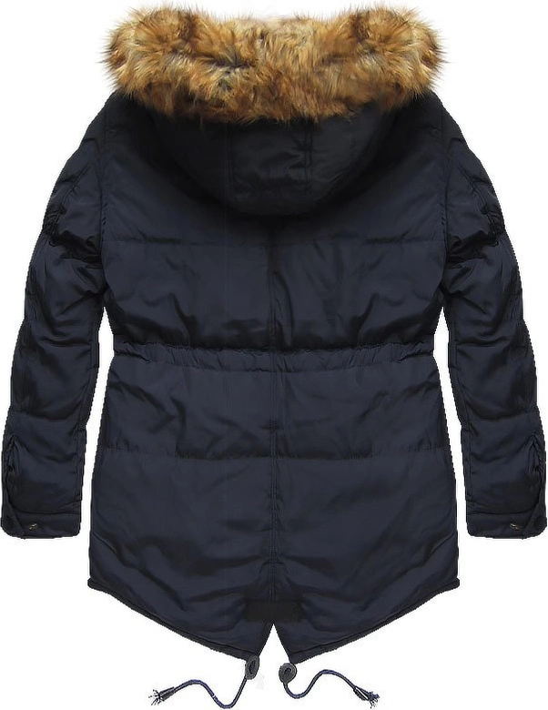 MĘSKA KURTKA ZIMOWA Z KAPTUREM GRANATOWA (M563)