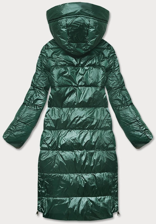 Kurtka damska z kontrastowymi wstawkami zielona (ag1-j9063)