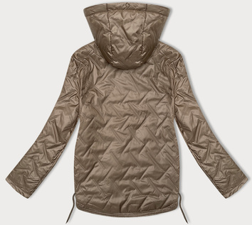 Cienka pikowana kurtka plus size S'West ciemny beżowy (B8361-12)