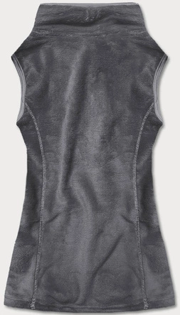 Pluszowa kamizelka damska ciemno szara (hh003-2)