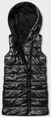 Damska kamizelka z asymetrycznym zamkiem czarna (16M9117-392)