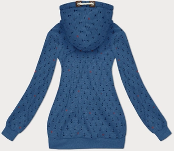 Wzorzysta bluza damska niebieska (2304)