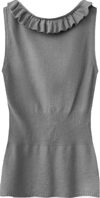 SWETERKOWA BLUZKA NA RAMIĄCZKACH SZARA (1526)