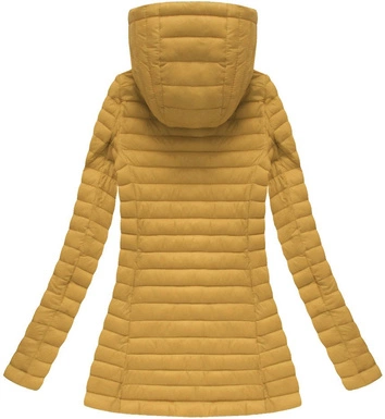 PIKOWANA KURTKA Z KAPTUREM MUSZTARDOWA (7213)