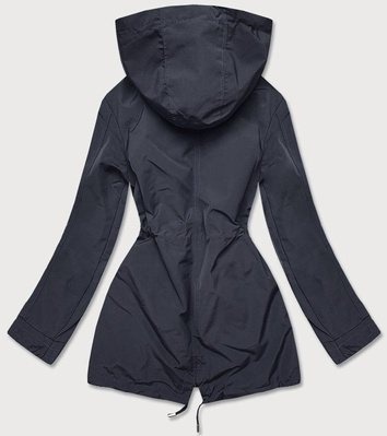 Dwustronna kurtka parka damska granatowo-brązowa (xw581x)