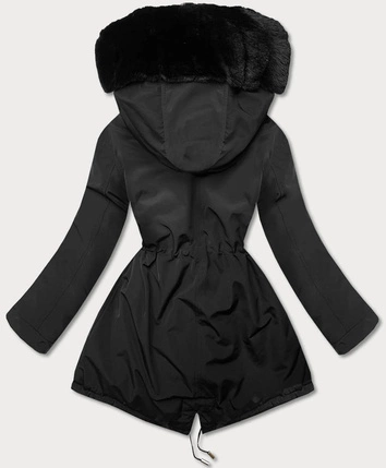 DAMSKA  KURTKA ZIMOWA NA MISIU CZARNA (W550)