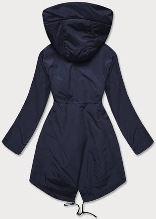 PROSTA KURTKA DAMSKA ZE SKOŚNYMI KIESZENIAMI GRANATOWA (HS-1832)