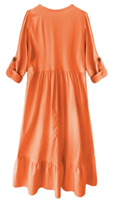 BAWEŁNIANA SUKIENKA OVERSIZE POMARAŃCZOWA (278ART)