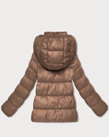Pikowana zimowa kurtka damska do bioder camel (T3-2656#-305)