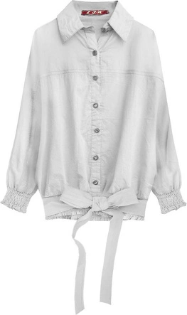 BAWEŁNIANA KOSZULA NIETOPERZOWA JASNOSZARA (1105)