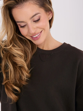 Bawełniana damska bluza basic Goodlookin ciemny brąz (A1047)