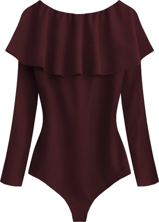 BODY Z DŁUGIM RĘKAWEM BORDOWE (539ART)