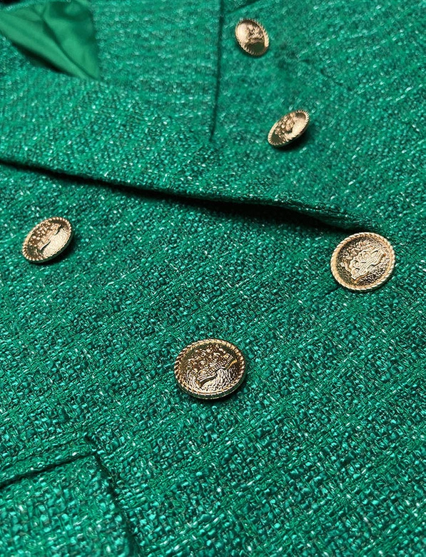 Dwurzędowa marynarka z guzikami zielona (AG3-1981)